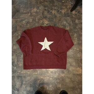 SHEIN Star Knit Burgandy Sweater Crew Neck Good Quality Size 3XL (18) Soft Warm